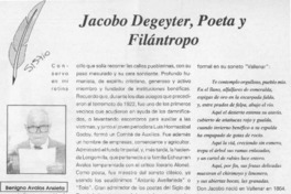 Jacobo Degeyter, poeta y filántropo  [artículo] Benigno Avalos Ansieta
