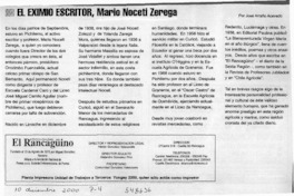 El eximio escritor, Mario Noceti Zerega  [artículo] José Arraño Acevedo