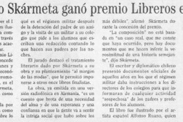 Antonio Skármeta ganó premio Libreros en España  [artículo]