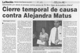Cierre temporal de causa contra Alejandra Matus  [artículo] Héctor Cruzatt