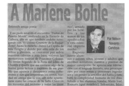 A Marlene Bohle  [artículo] Nelson Navarro Cendoya