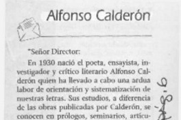 Alfonso Calderón  [artículo] Hernán Navarrete Rojas