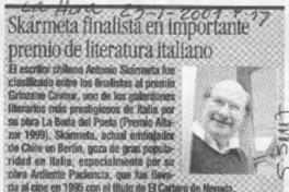 Skármeta finalista en importante premio de literatura italiano