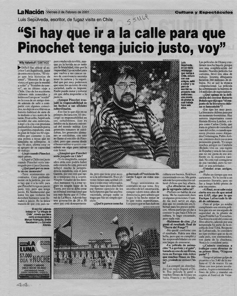 "Si hay que ir a la calle para que Pinochet tenga juicio justo, voy"  [artículo] Willy Haltenhoff