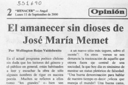 El amanecer sin dioses de José María Memet  [artículo] Wellington Rojas Valdebenito