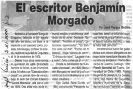 El escritor Benjamín Morgado  [artículo] José Vargas Badilla