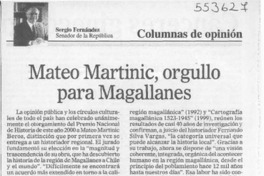 Mateo Martinic, orgullo para Magallanes  [artículo] Sergio Fernández