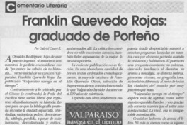 Franklin Quevedo Rojas, graduado de porteño  [artículo] Gabriel Castro R.