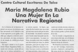 María Magdalena Rubio, una mujer en la narrativa regional