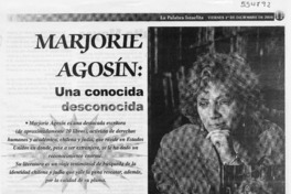 Marjorie Agosín, una conocida desconocida  [artículo] Marcela Morgheinstern