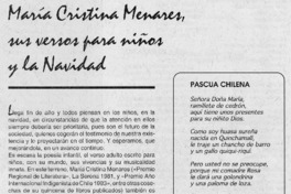 María Cristina Menares, sus versos para niños y la navidad