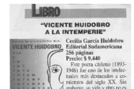 "Vicente Huidobro a la intemperie"
