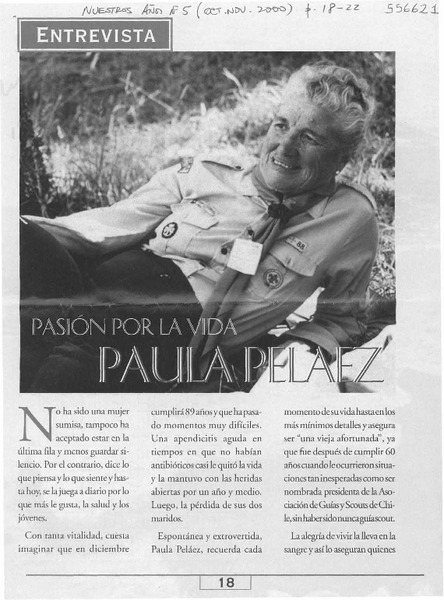 Pasión por la vida Paula Peláez  [artículo]