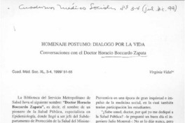 Homenaje postumo, diálogo por la vida  [artículo] Virginia Vidal