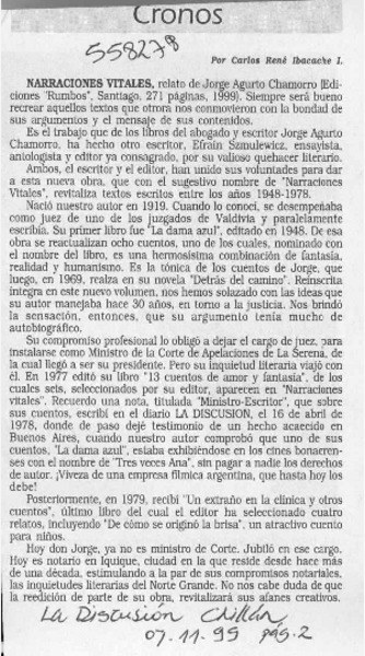Narraciones vitales  [artículo] Carlos René Ibacache I.