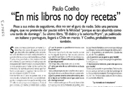 "En mis libros no doy recetas"  [artículo] M. Ignacia Rodríguez Burr