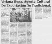 Viviana Benz, agente cultural de exportación no tradicional