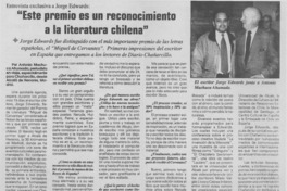 "Este premio es un reconocimiento a la literatura chilena"