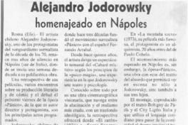 Alejandro Jodorowsky homenajeado en Nápoles  [artículo]