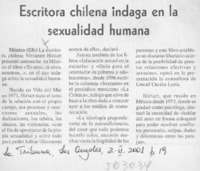 Escritora chilena indaga en la sexualidad humana  [artículo]