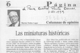 Las miniaturas históricas  [artículo] Marino Muñoz Lagos
