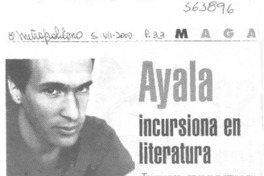 Ayala incursiona en literatura