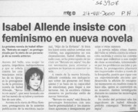 Isabel Allende insiste con feminismo en nueva novela