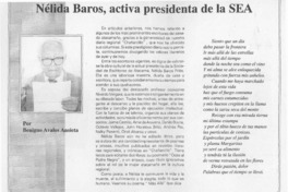 Nélida Baros, activa presidenta de la SEA  [artículo] Benigno Avalos Ansieta