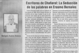 Escritores de Chañaral, la seducción de las palabras en Erasmo Bernales