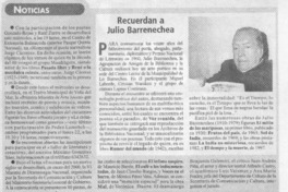 Recuerdan a Julio Barrenechea  [artículo]