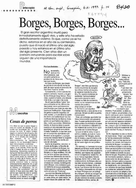 Borges, Borges, Borges...  [artículo] Leo Bedezko