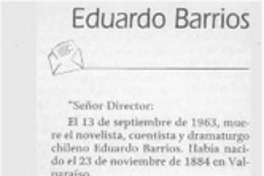 Eduardo Barrios  [artículo]