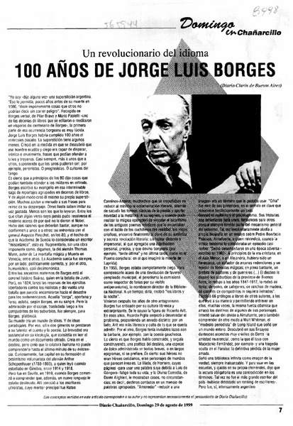 Cien años de Jorge Luis Borges  [artículo]