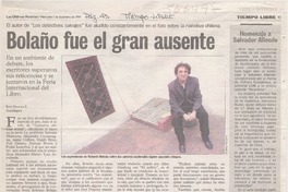 Bolaño fue el gran ausente  [artículo] René Naranjo