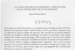 La visita de Jorge Luis Borges a Chile en 1976 en el centenario de su nacimiento