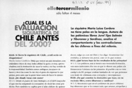 ¿Cuál es la evaluación siquiátrica de Chile antes del 2000?  [artículo] Carola Solari