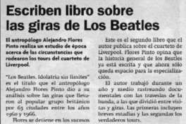Escriben libro sobre las giras de Los Beatles  [artículo] Sebastián Urzúa