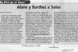 Alone y Barthes a solas  [artículo] Gerardo Ahumada