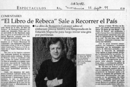 "El libro de Rebeca" sale a recorrer el país  [artículo] Carola Oyarzún