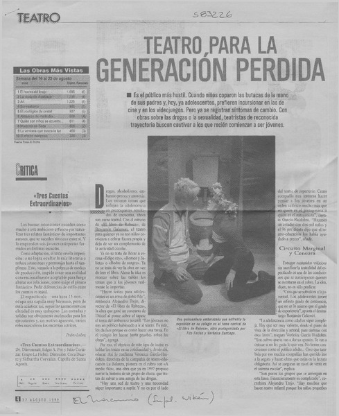 Teatro para la generación perdida  [artículo] Claudia Guzmán V.
