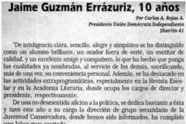 Jaime Guzmán Errázuriz, 10 años