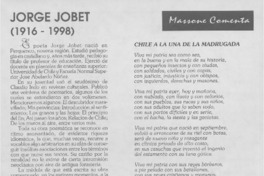 Jorge Jobet (1916-1998)  [artículo] Juan Antonio Massone