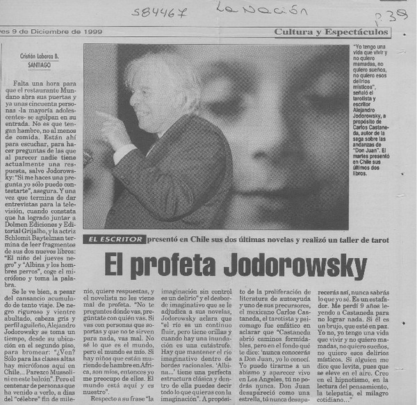 El profeta Jodorowsky  [artículo] Cristián Labarca B.