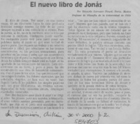 El nuevo libro de Jonás  [artículo] Eduardo Carrasco Rirard