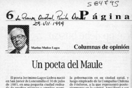 Un poeta del Maule  [artículo] Marino Muñoz Lagos
