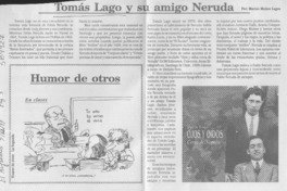 Tomás Lago y su amigo Neruda  [artículo] Marino Muñoz Lagos