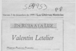 Valentín Letelier  [artículo] Marino Pizarro Pizarro