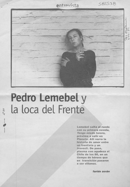 Pedro Lemebel y la loca del frente  [artículo] Faride Zerán