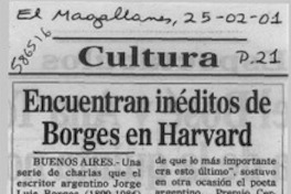 Encuentran inéditos de Borges en Harvard