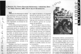 Educación personalizada y comunitaria  [artículo] Jorge Delpiano
